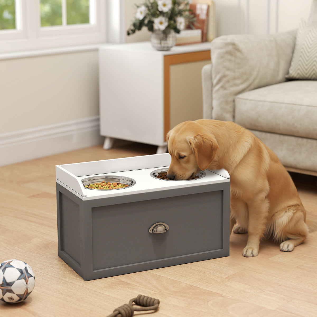Ciotole Rialzate per Cani con Cassetto