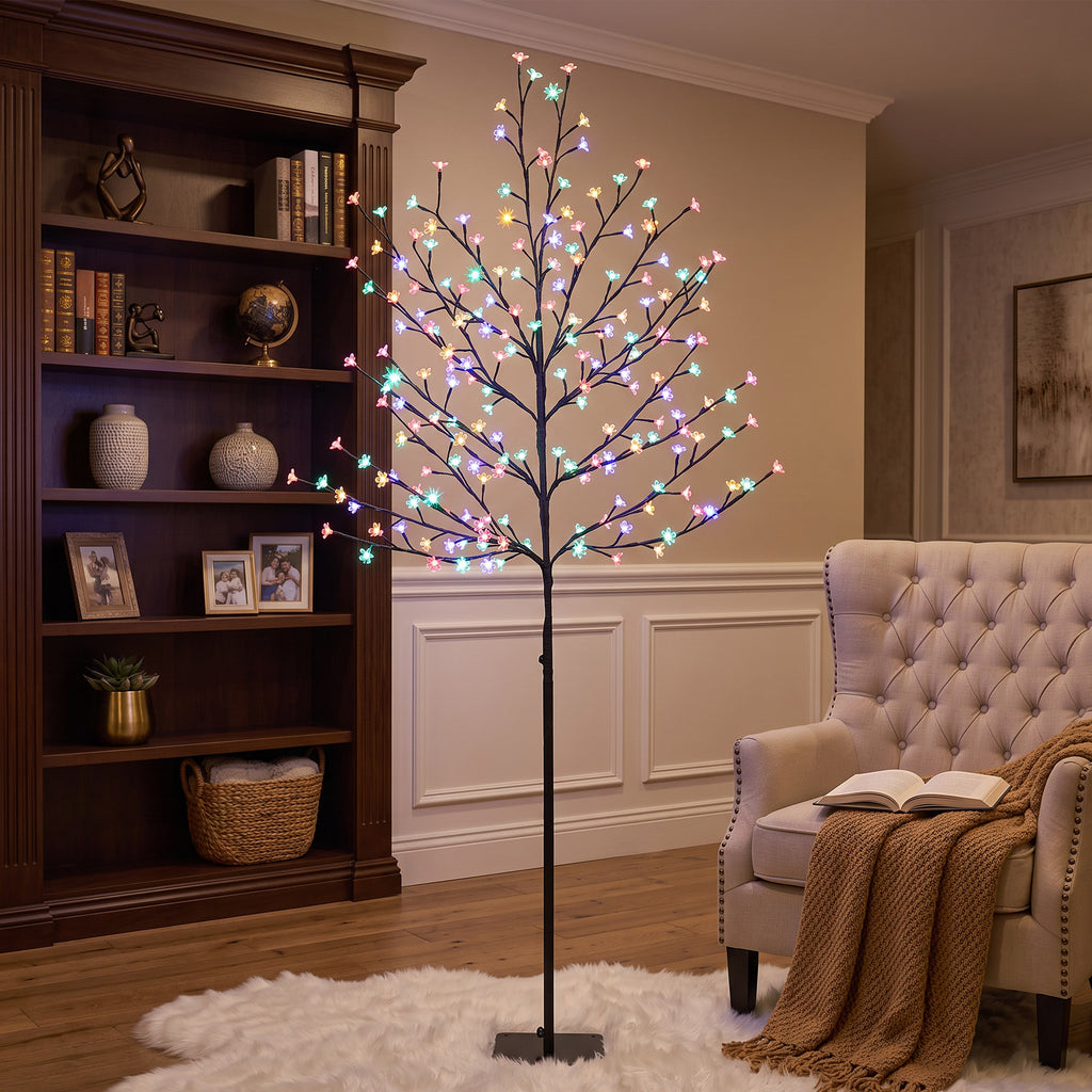 Albero di Natale di Ciliegio 180 cm con Luci LED