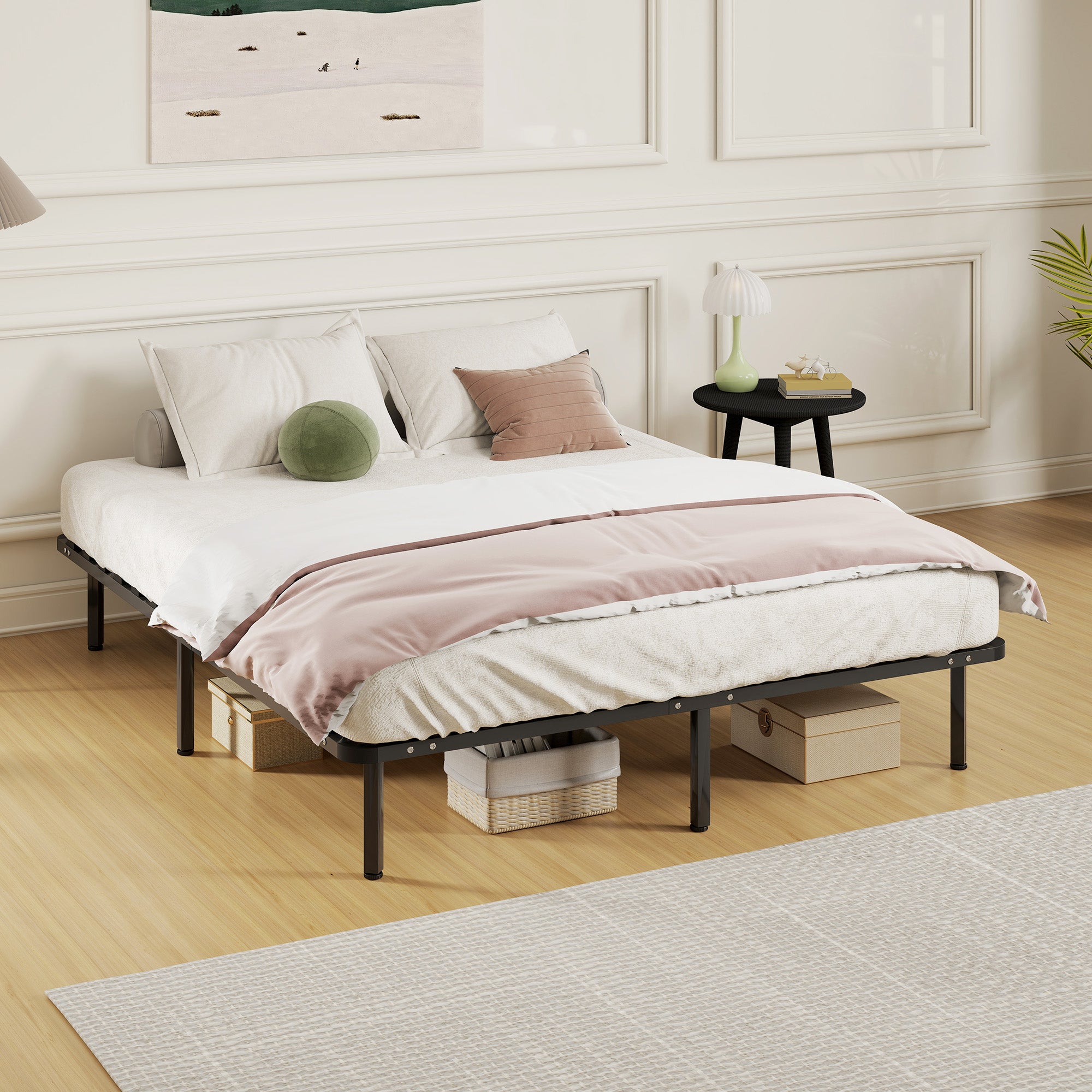 Letto Matrimoniale Industriale 160x190 cm con 28 Doghe e Spazio Contenitore