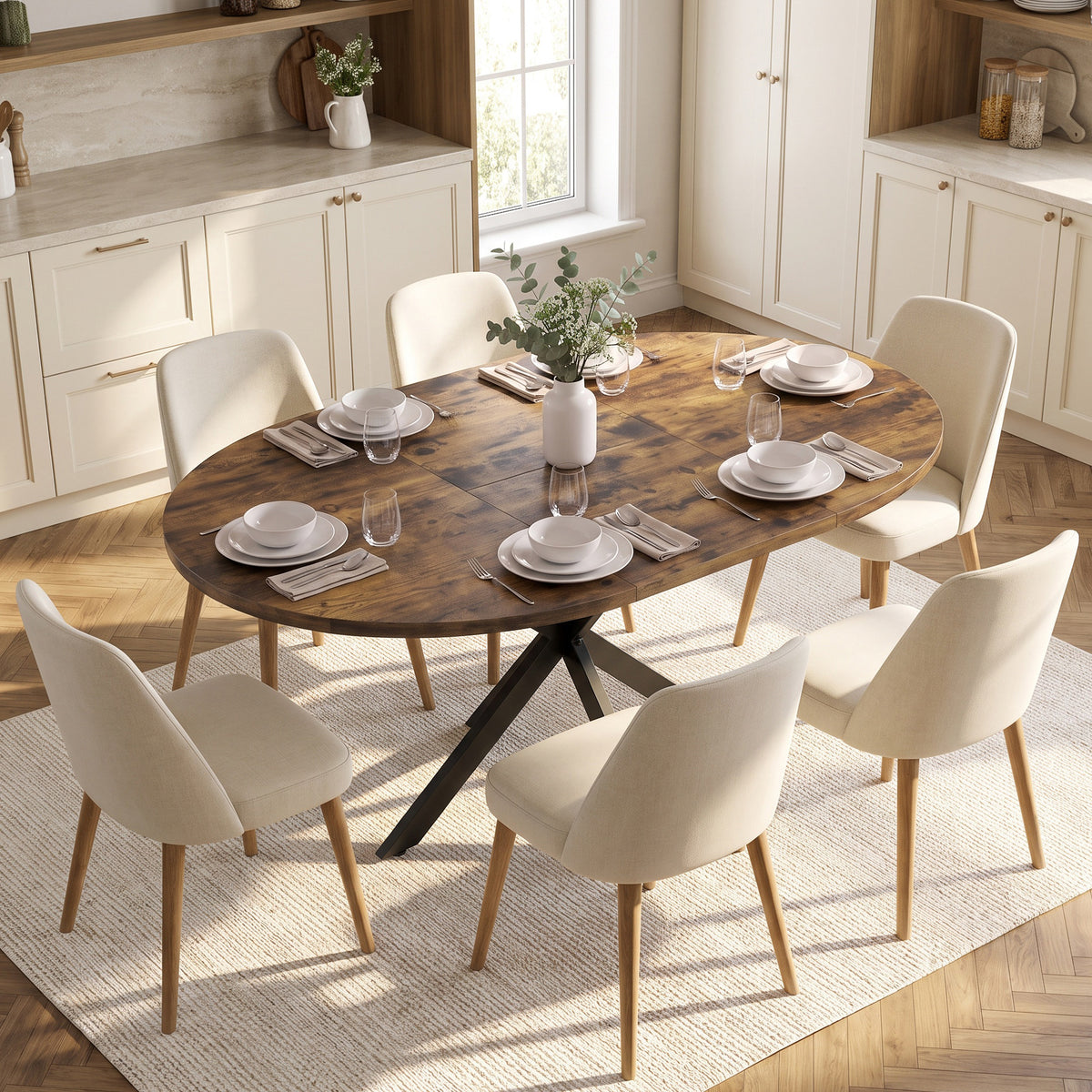 Tavolo da Pranzo Allungabile 4-6 Persone Marrone