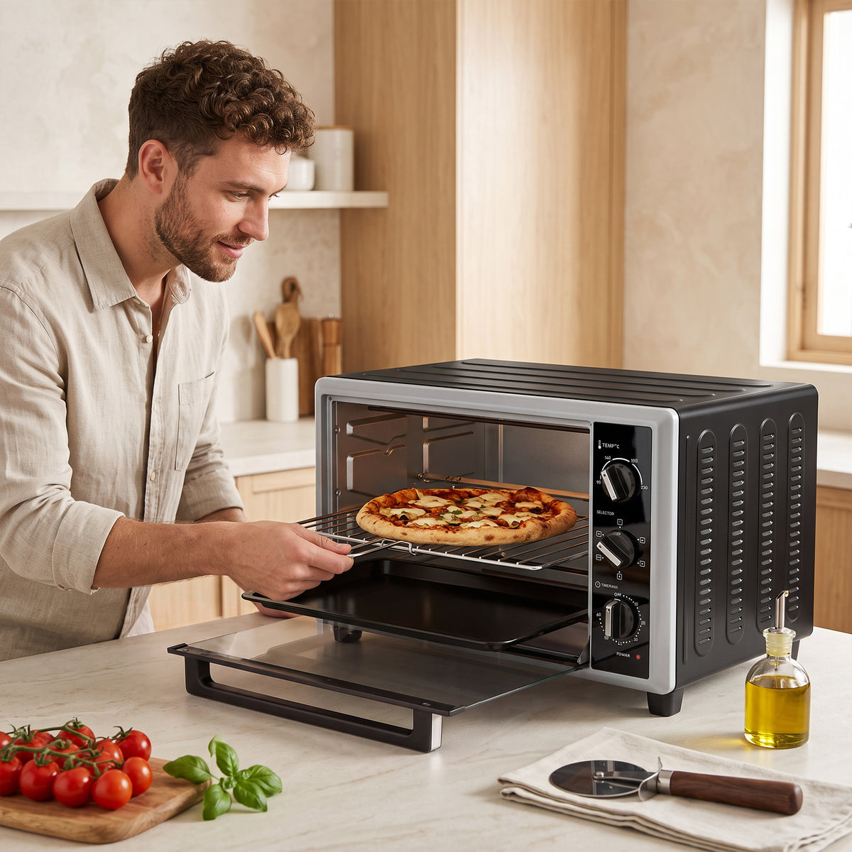 Fornetto Elettrico Ventilato 32L con Girarrosto 1500W