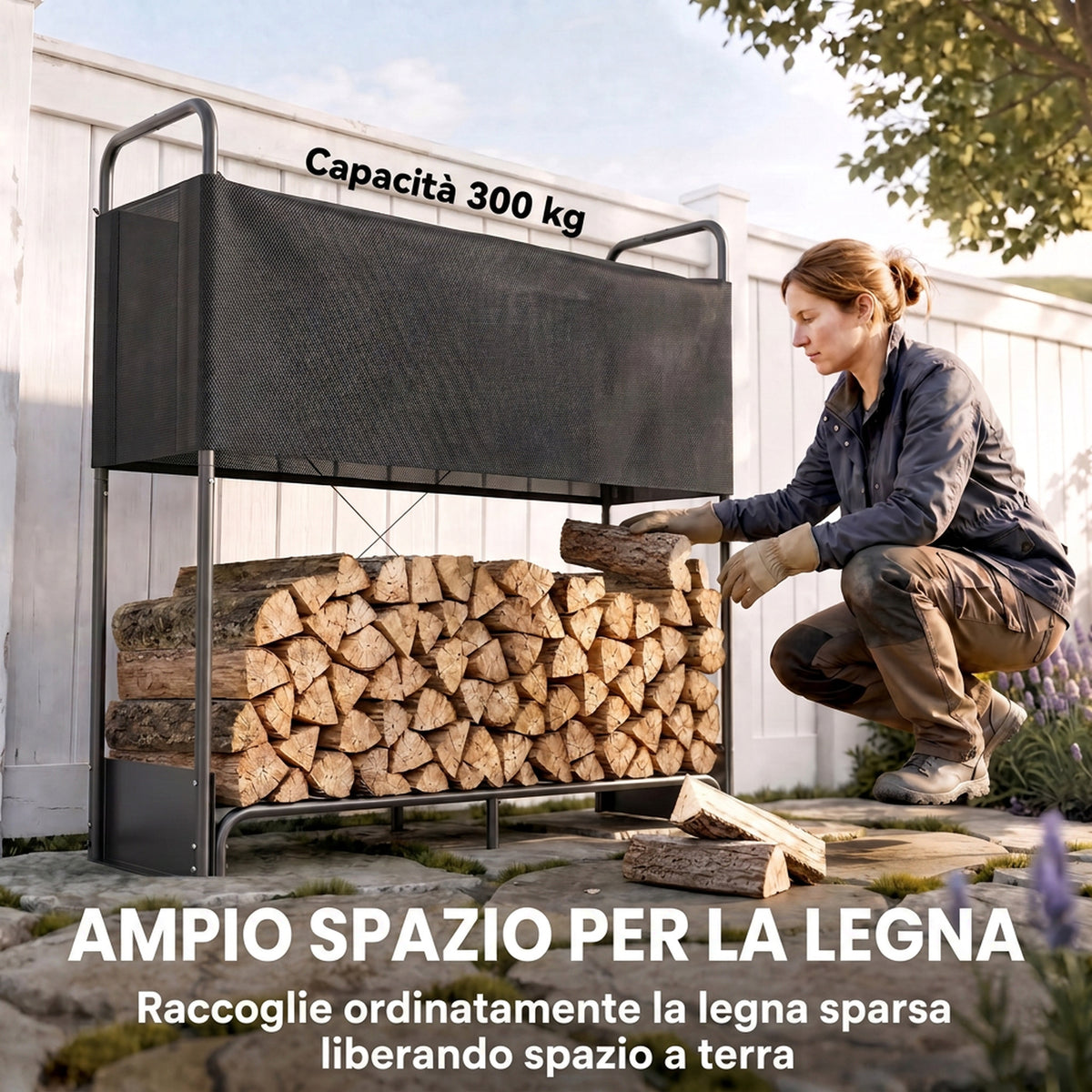 Portalegna in Acciaio con Copertura e Borsa