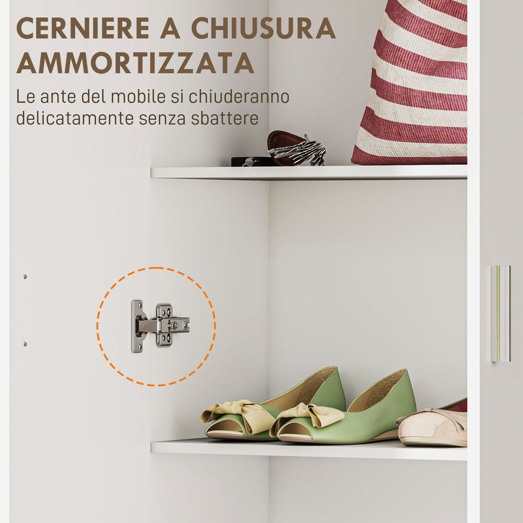 Mobile Multiuso Bianco con 5 Ripiani Regolabili