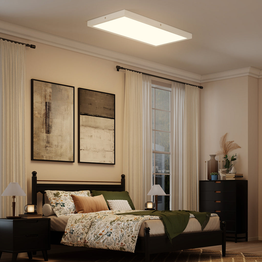 Set 2 Plafoniere LED Sottili e Minimal Bianche