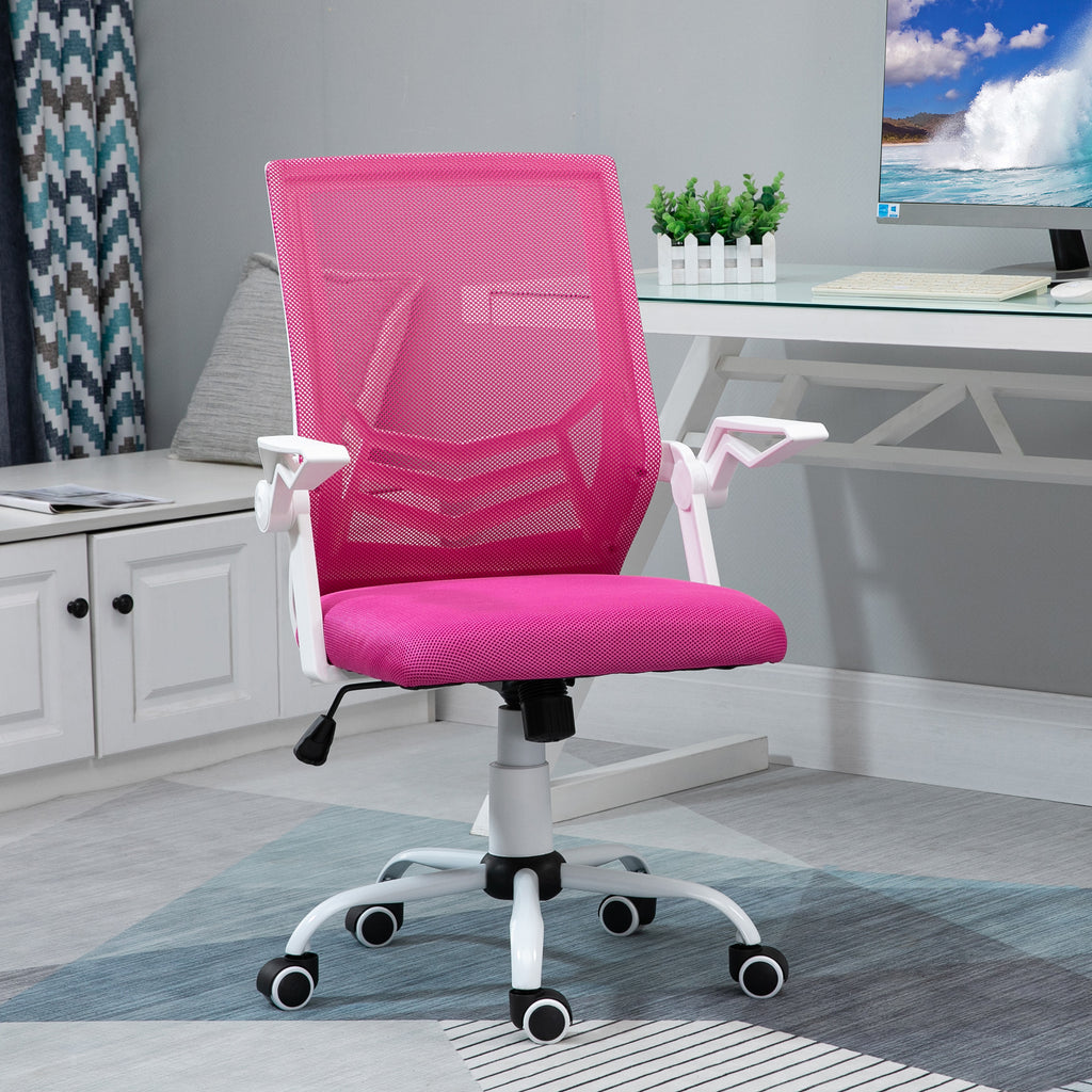 Sedia da Ufficio Ergonomica Rosa con Supporto Lombare