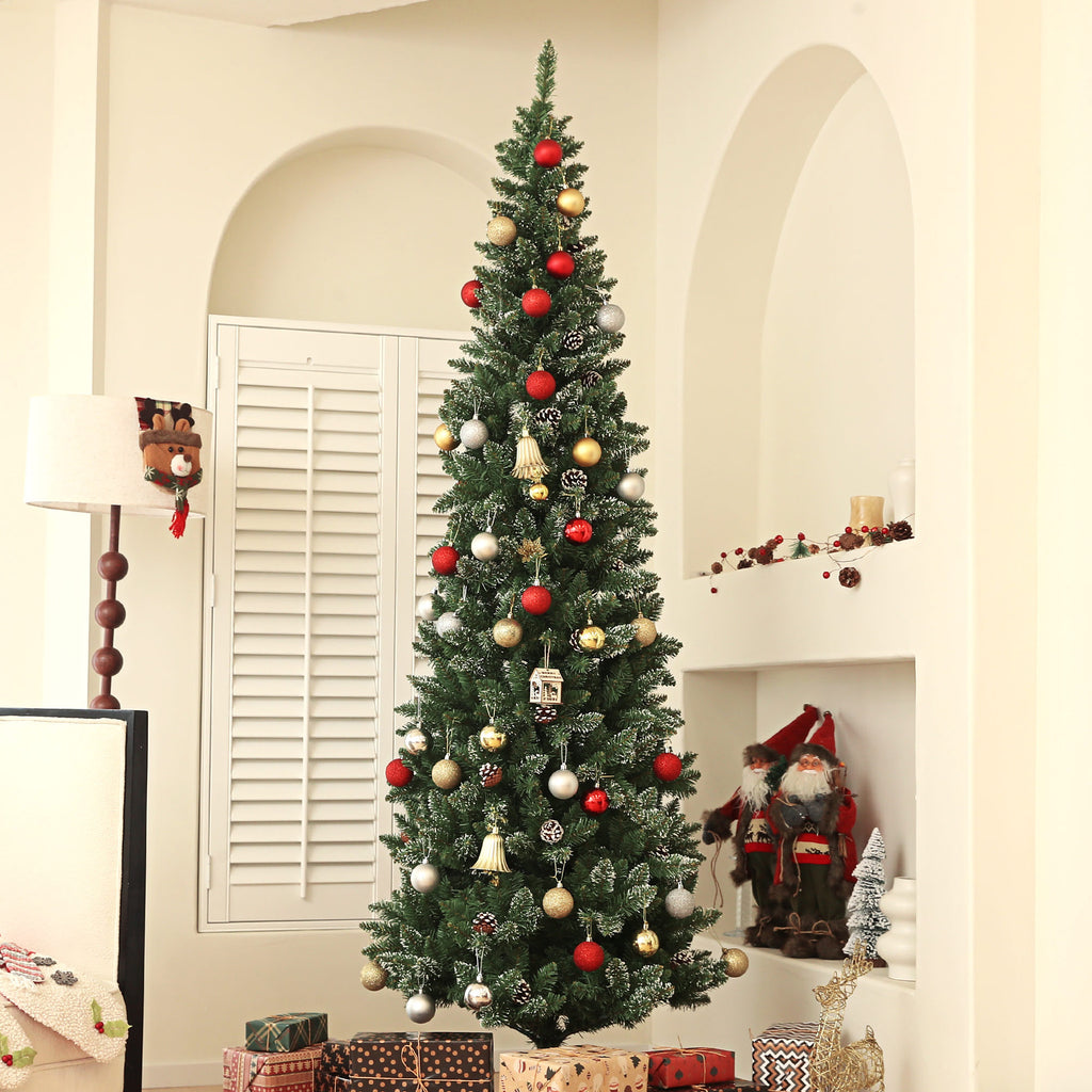 Albero di Natale Innevato 225 cm con 980 Rami e Pigne