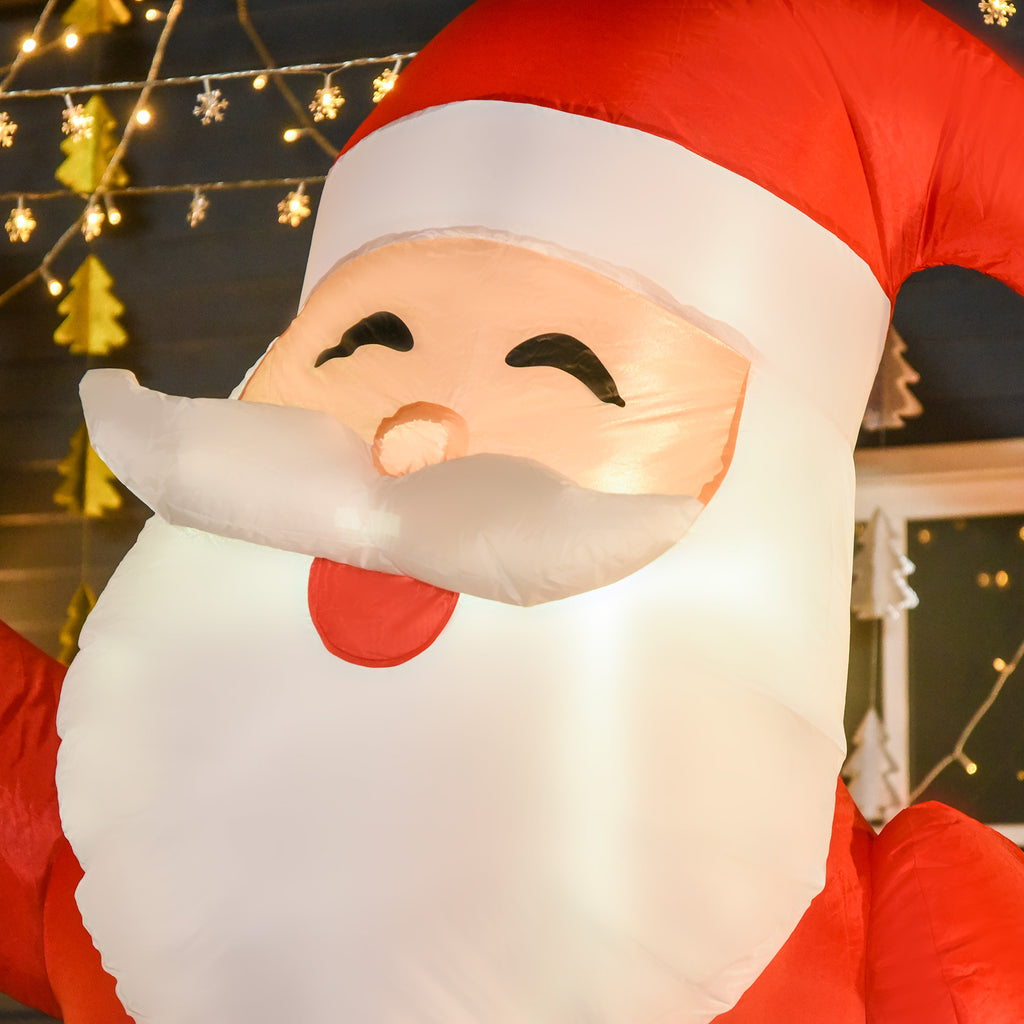 Babbo Natale Gonfiabile Bastoncino di Zucchero con Luci LED