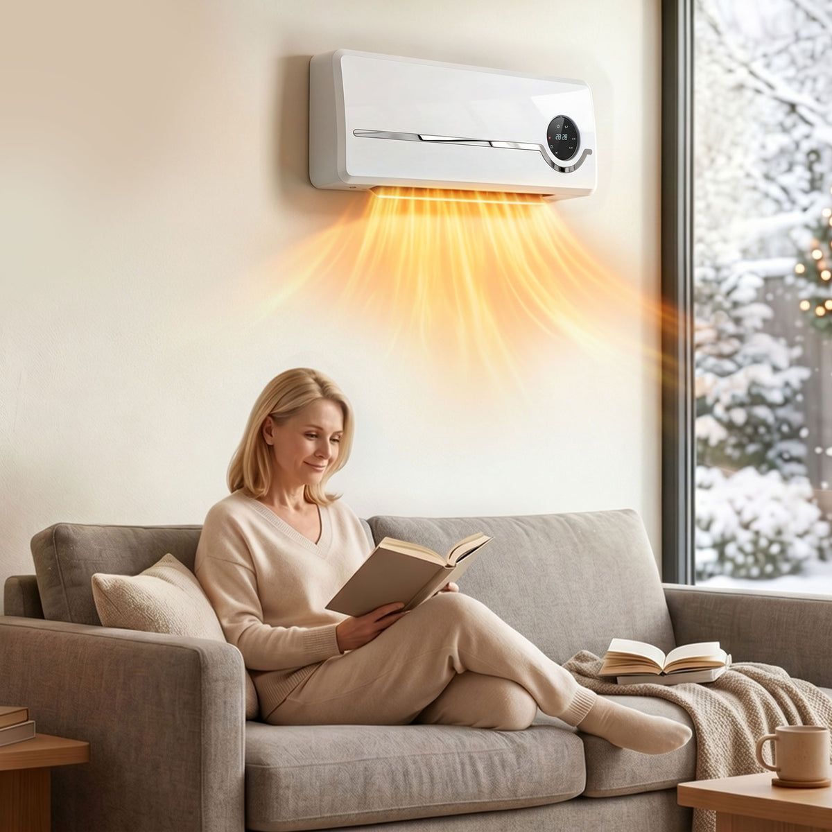 Stufa Ceramica da Parete 2000W con Timer e Telecomando
