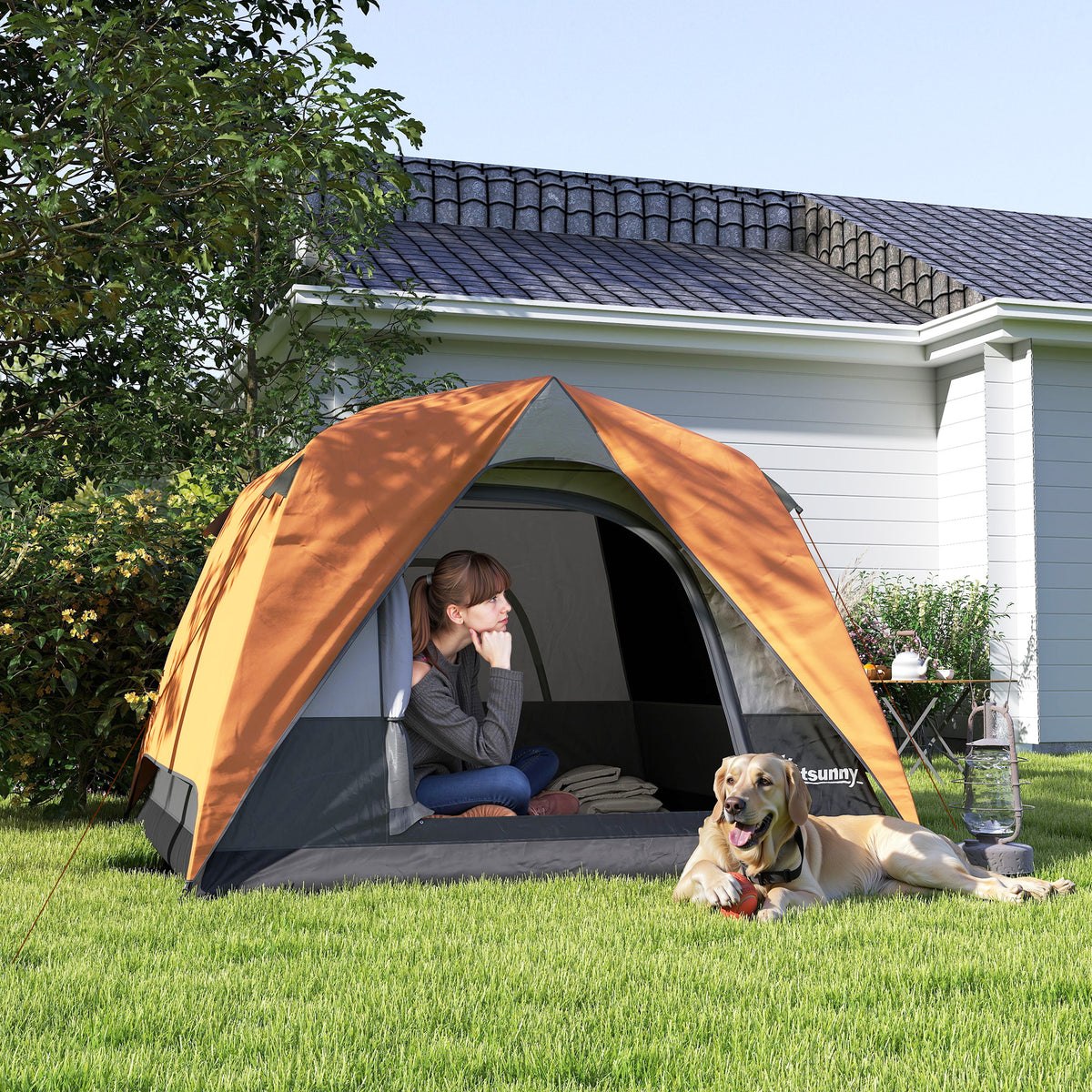Tenda Campeggio 3 Persone Impermeabile con Borsa