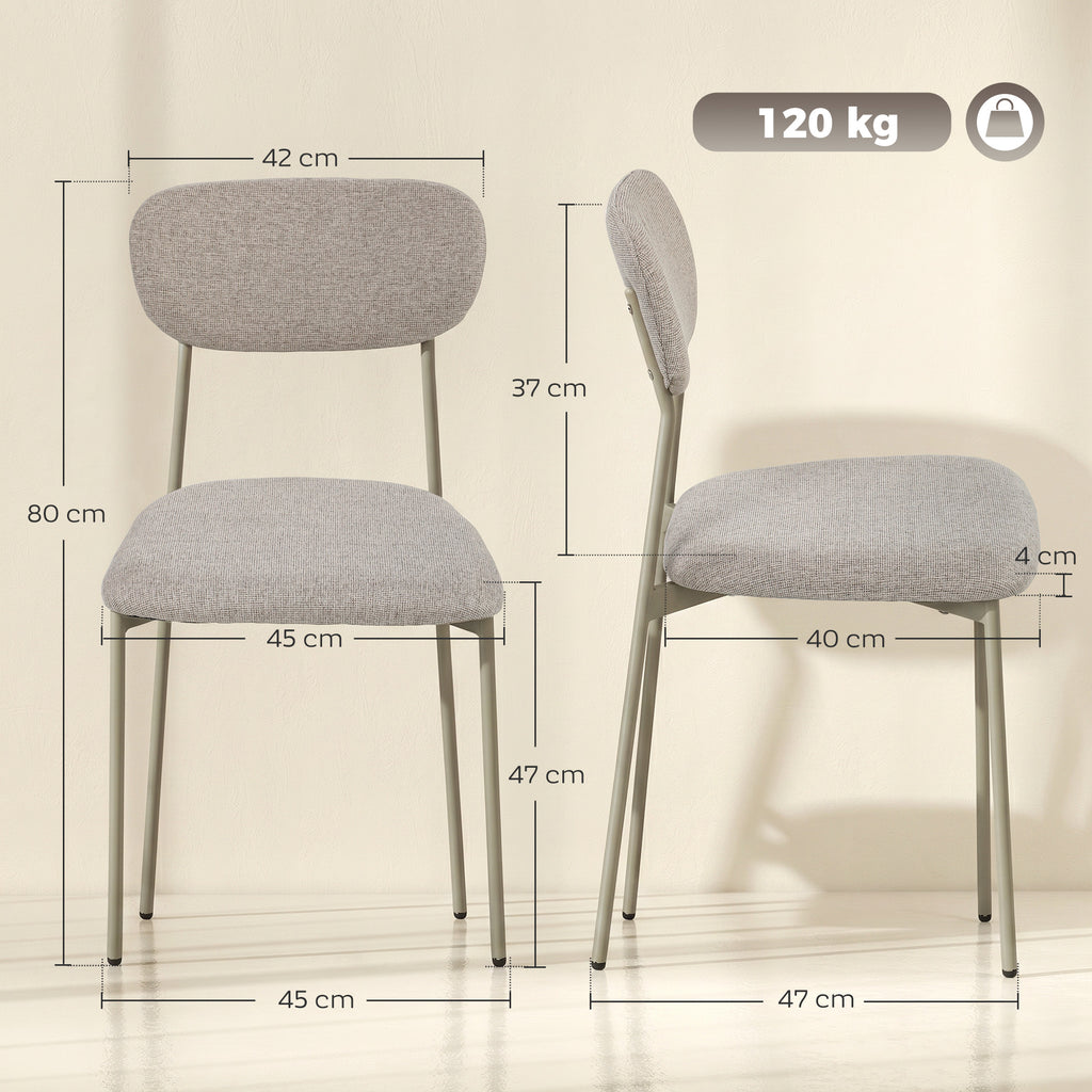 Set 2 Sedie da Pranzo Impilabili Marrone Chiaro