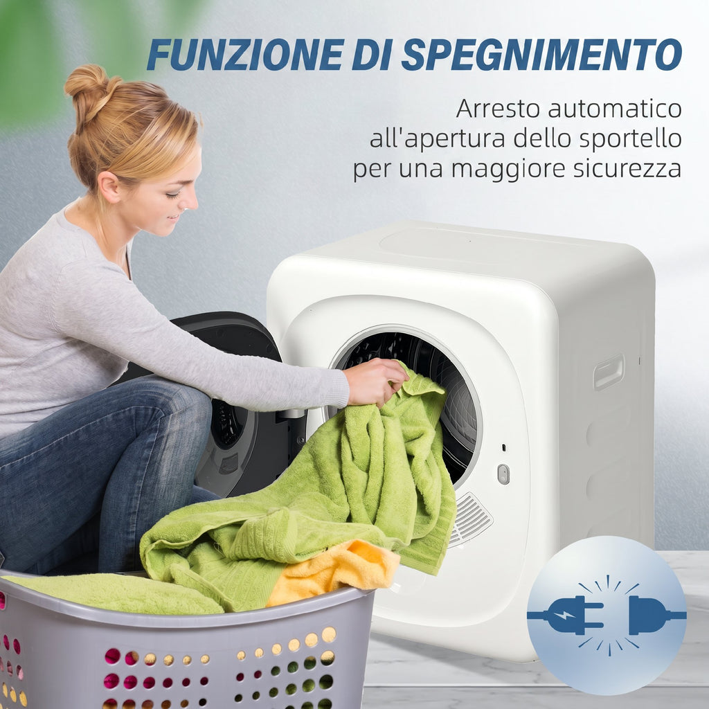 Asciugatrice a Ventilazione 4 kg 800 W con 5 Modalità