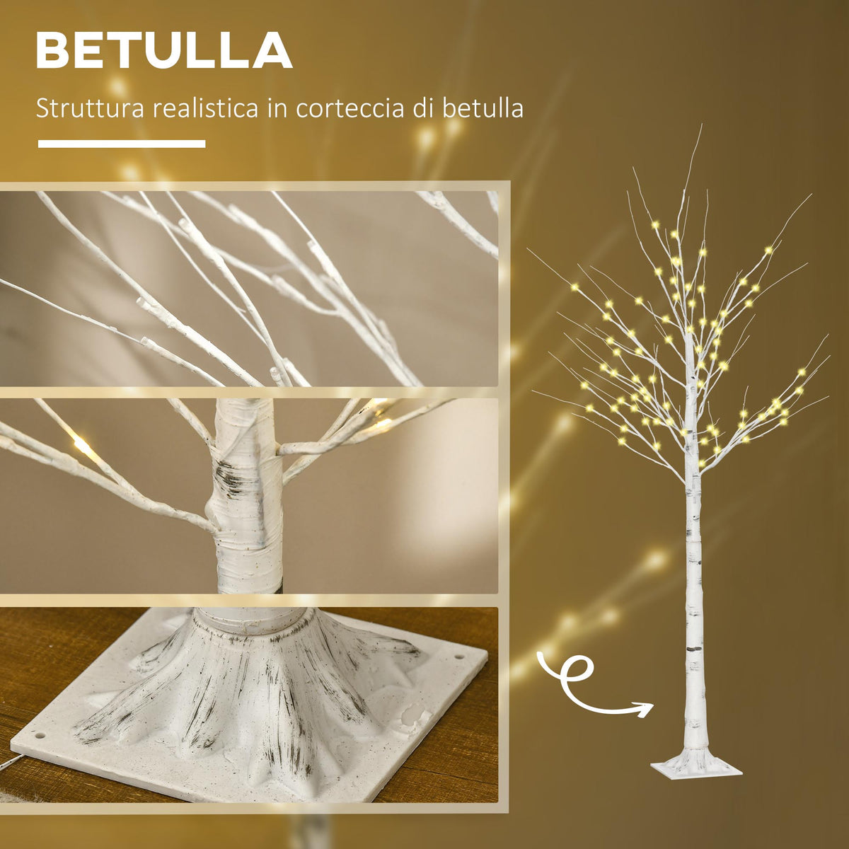 Albero di Natale Bianco 180 cm con Luci LED