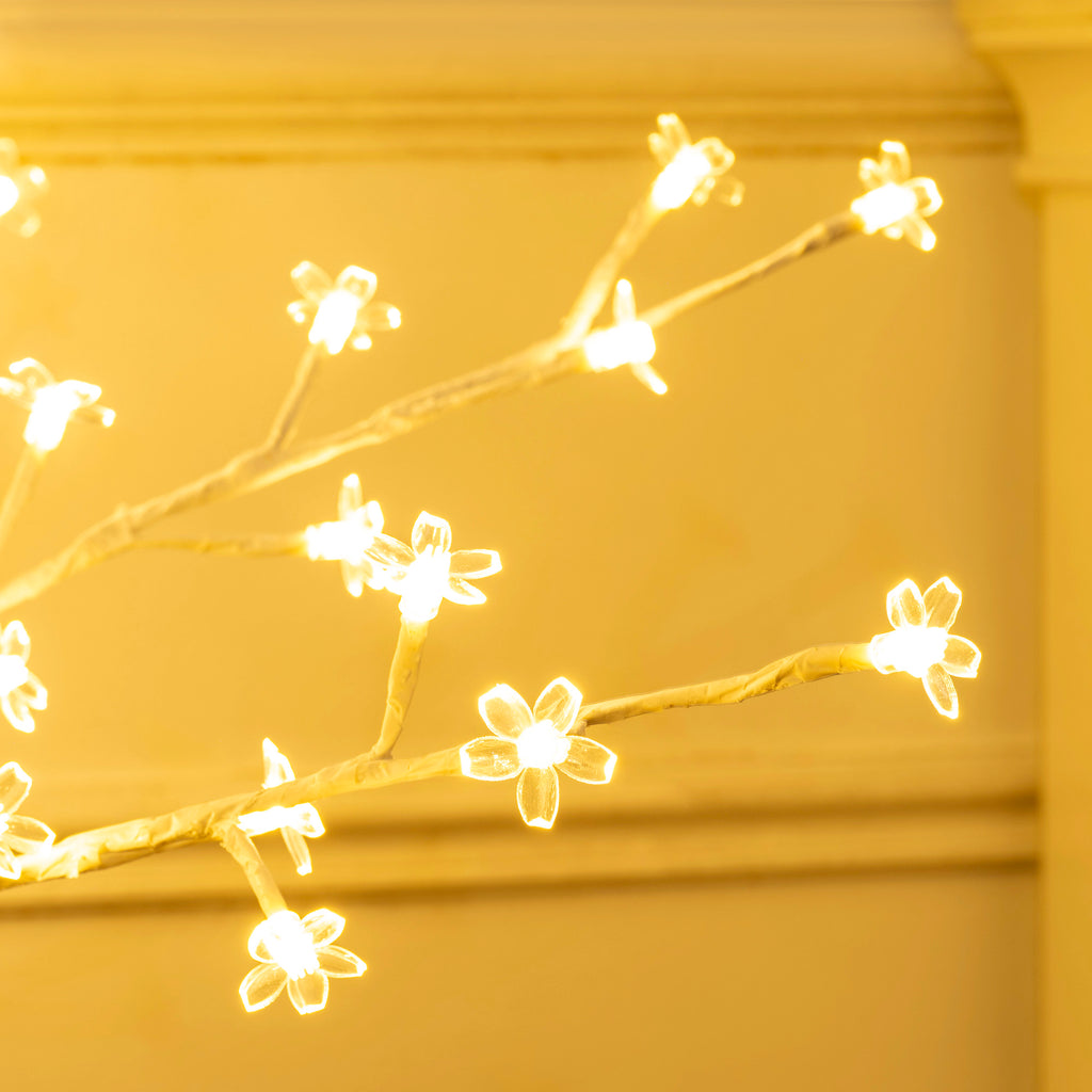 Albero di Ciliegio Artificiale 120 LED Bianco Caldo