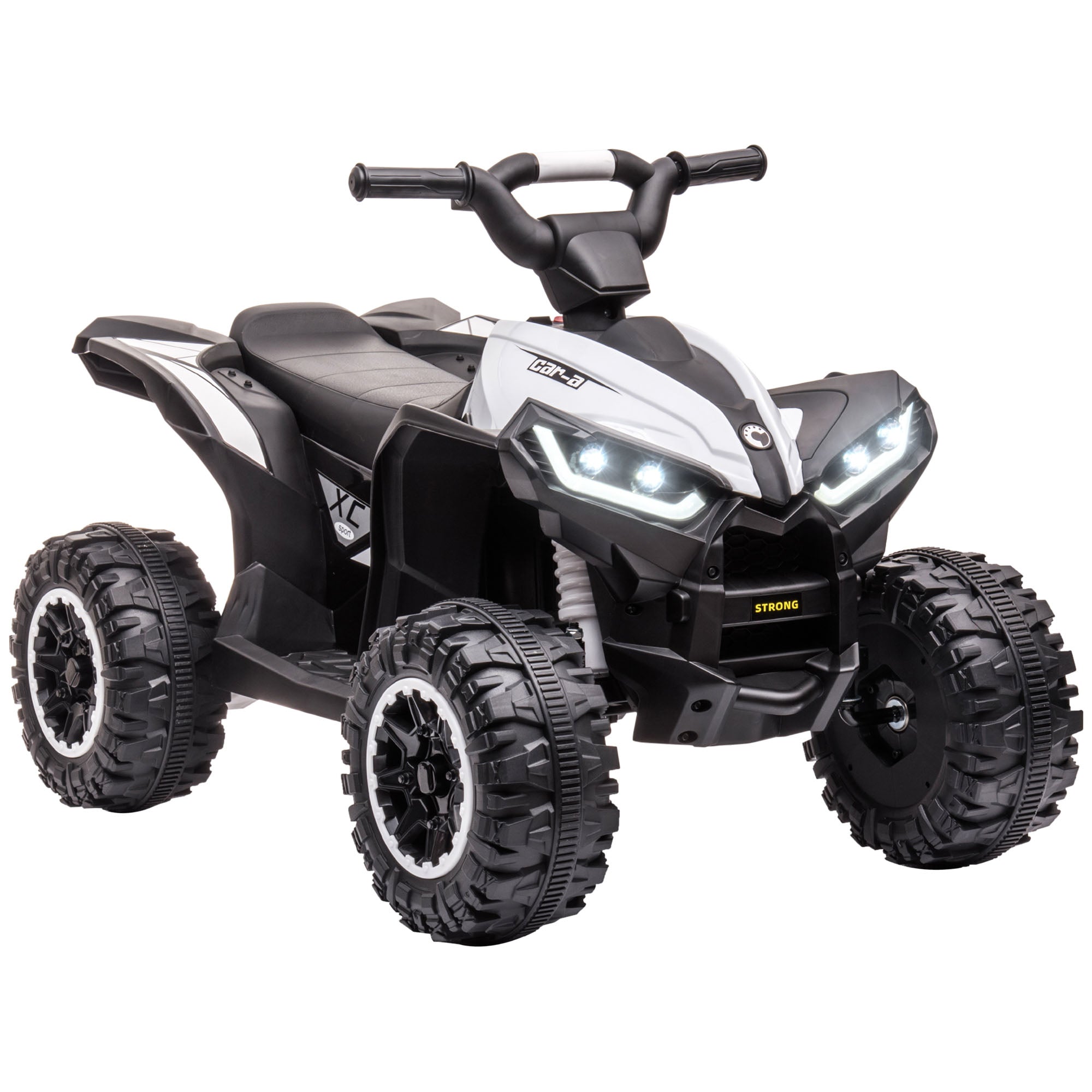 Quad Elettrico 12V per Bambini 3-5 Anni con Sospensioni e Fari LED Bianco