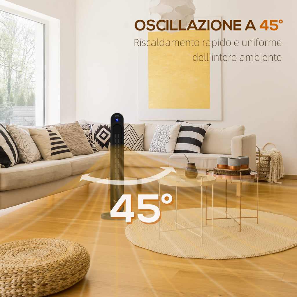 Stufa Elettrica Oscillante 3 Modalità con Telecomando