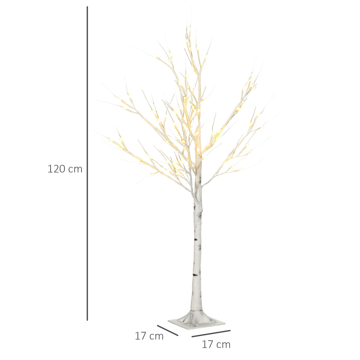 Albero di Natale Bianco 120 cm con 72 Luci LED