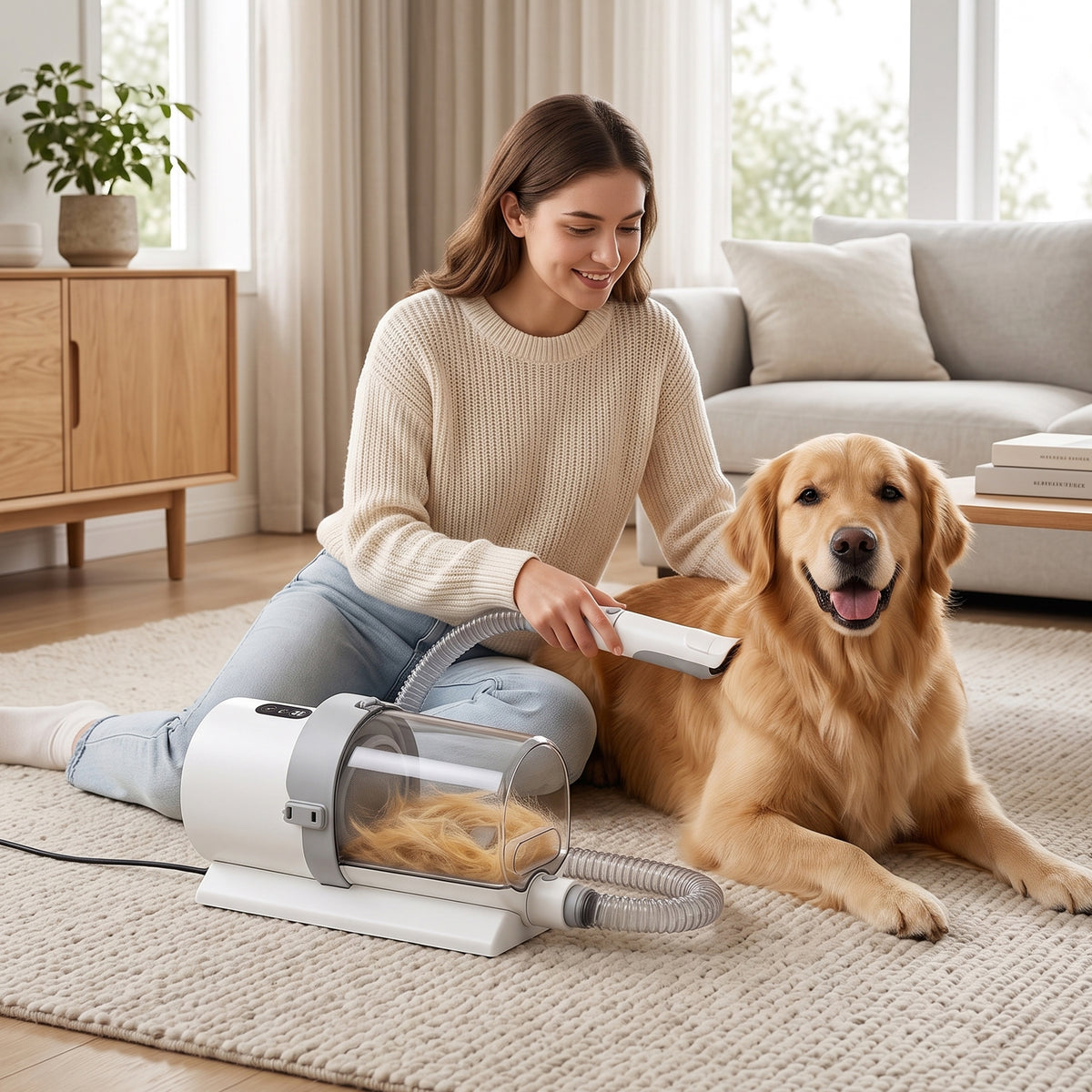 Kit Toelettatura 5 in 1 per Cani e Gatti con Aspirapolvere
