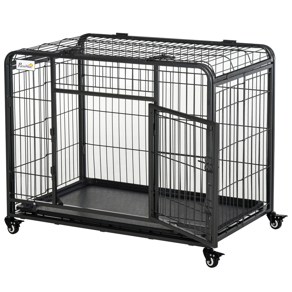 Kennel per Cani Pieghevole con Ruote e Fondo Rimovibile