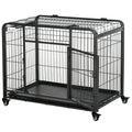 Kennel per Cani Pieghevole con Ruote e Fondo Rimovibile