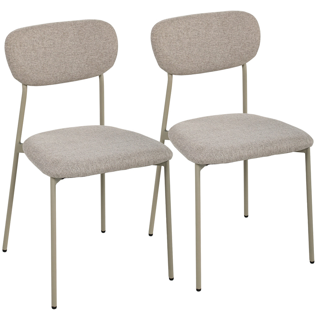Set 2 Sedie da Pranzo Impilabili Marrone Chiaro