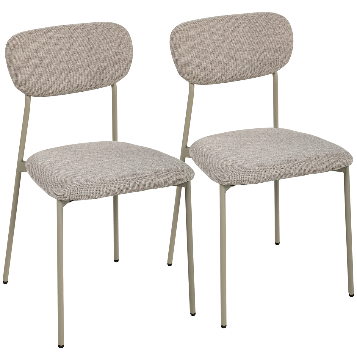Set 2 Sedie da Pranzo Impilabili Marrone Chiaro