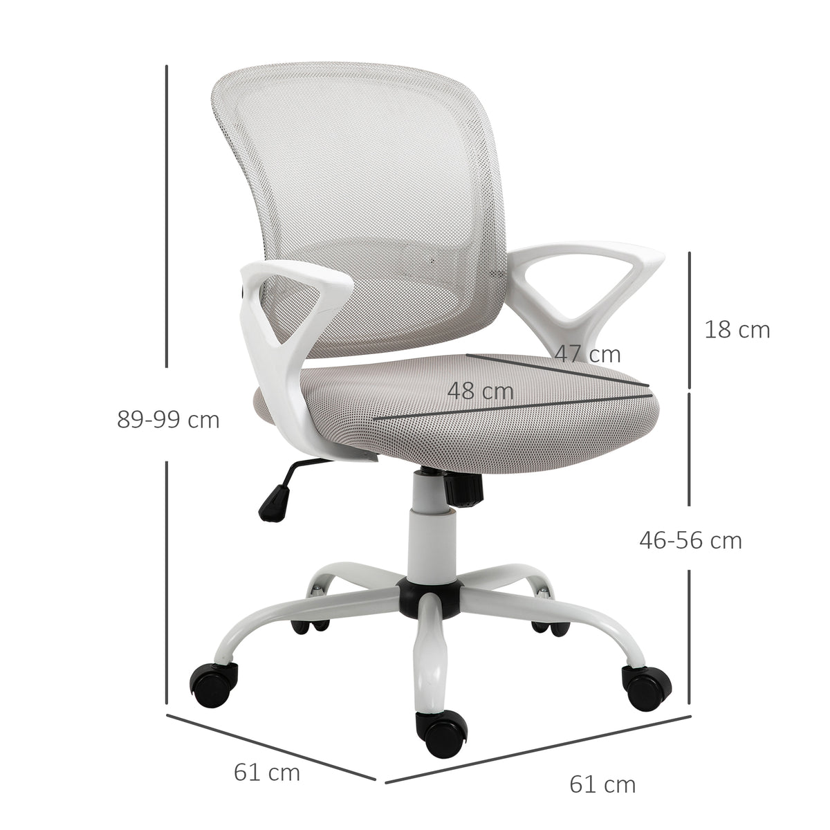 Sedia Ergonomica da Ufficio Grigia in Rete Regolabile