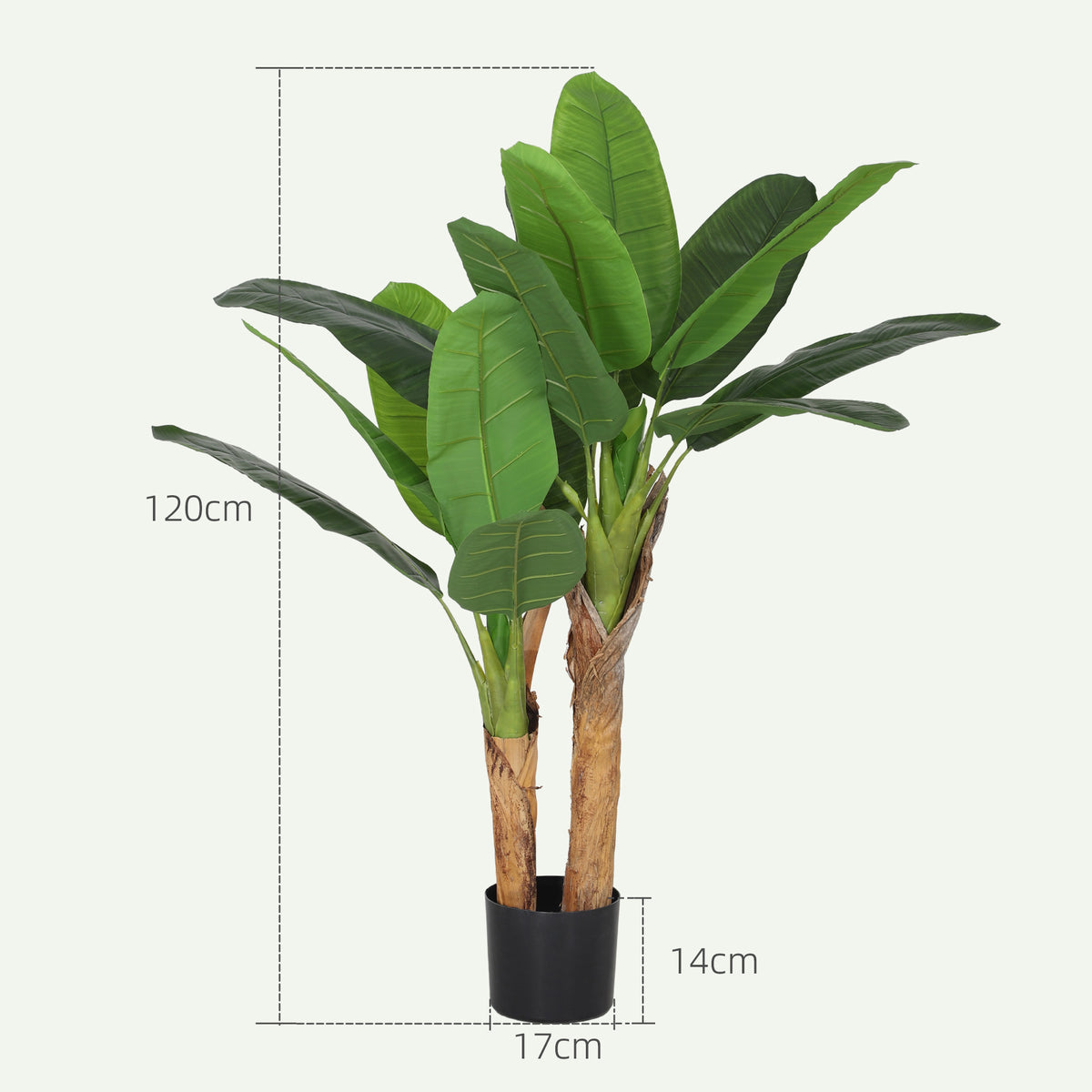 Pianta Artificiale di Banano da Interno 120 cm