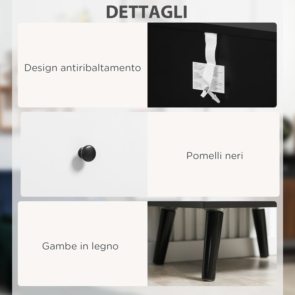 Cassettiera Moderna a 5 Cassetti con Fantasia Geometrica