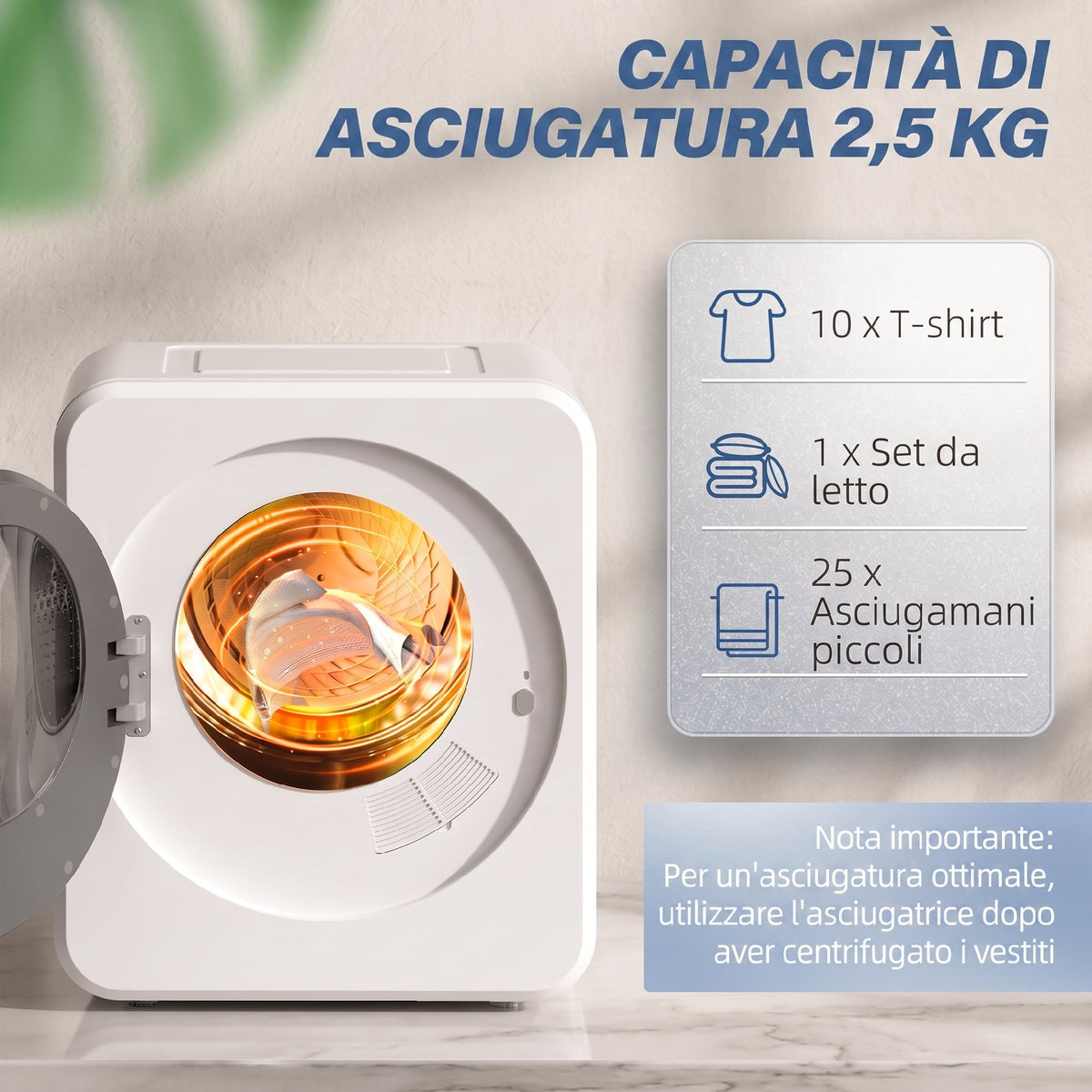 Asciugatrice Vented 4 kg Compatta con Funzione Antipiega