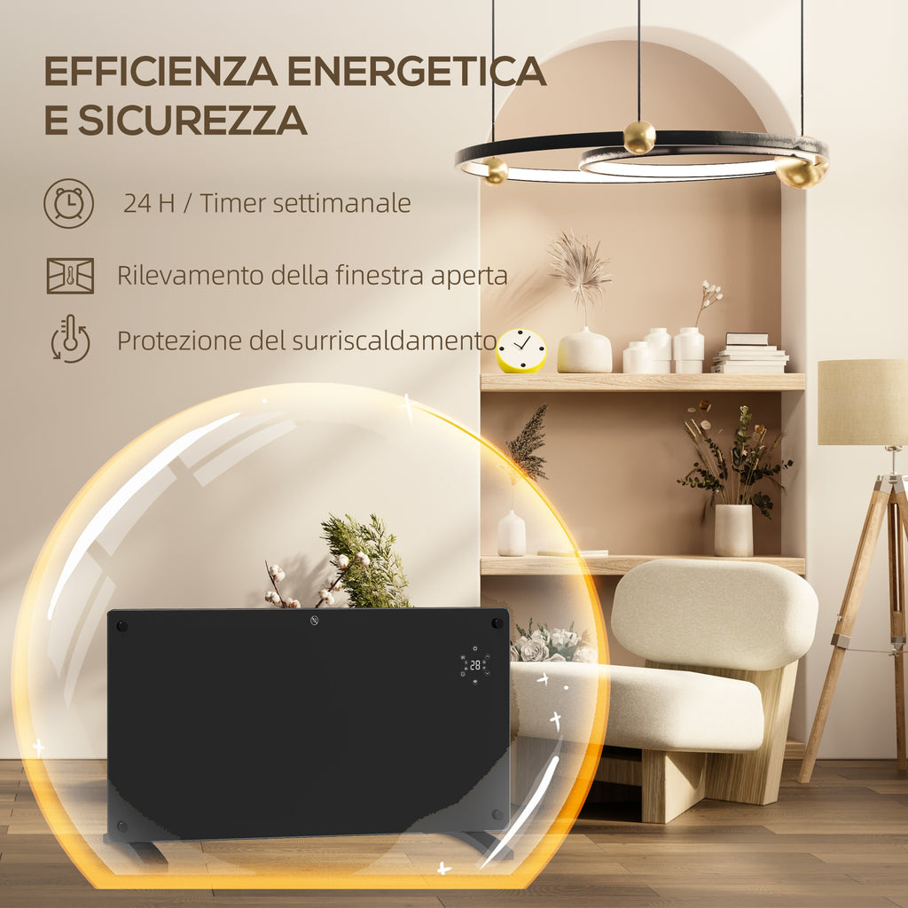 Riscaldatore a Convezione 2000W con Timer e Telecomando
