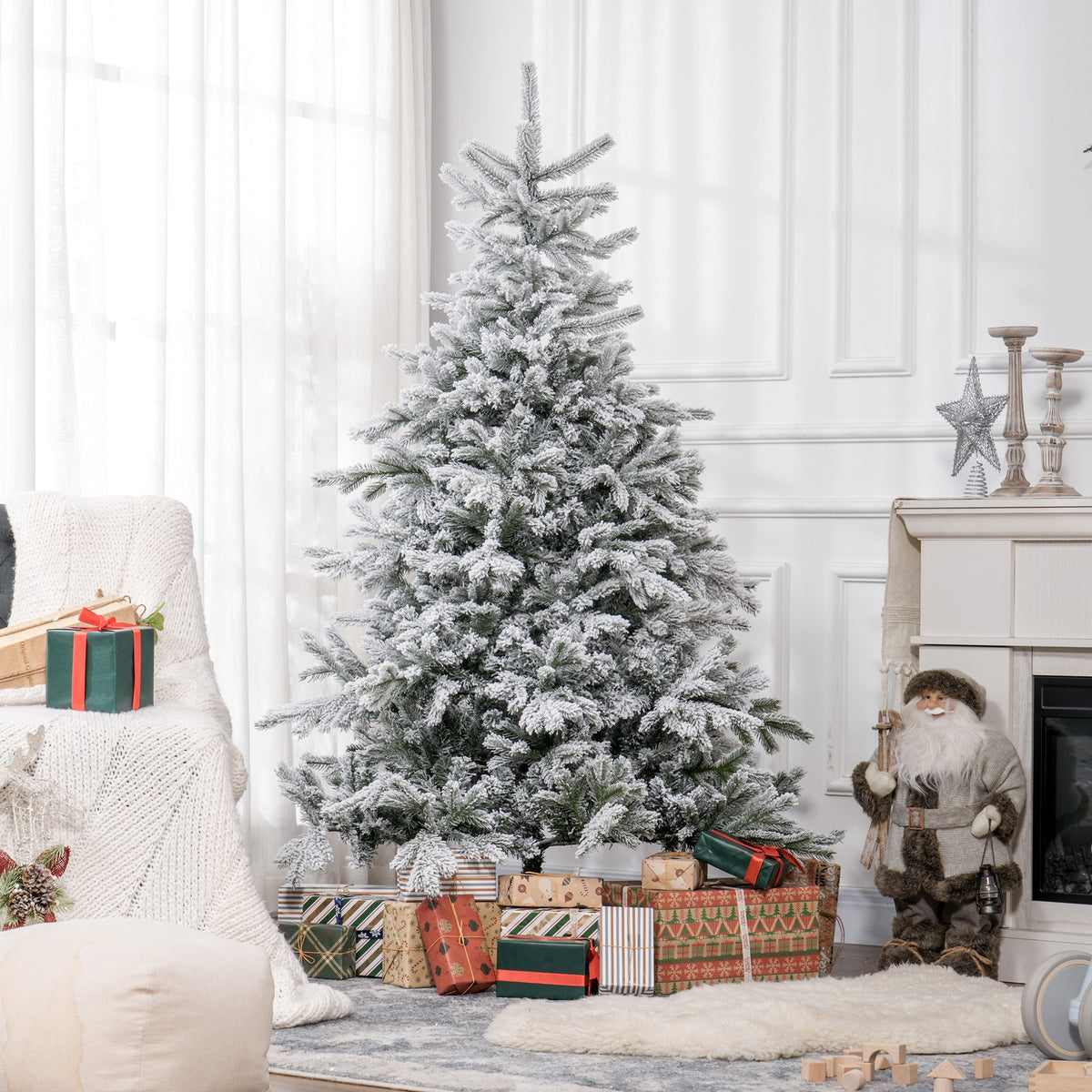 Albero di Natale Innevato 180 cm con 1321 Rami
