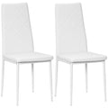 Set di 2 Sedie da Pranzo Moderne in Ecopelle con Schienale Alto