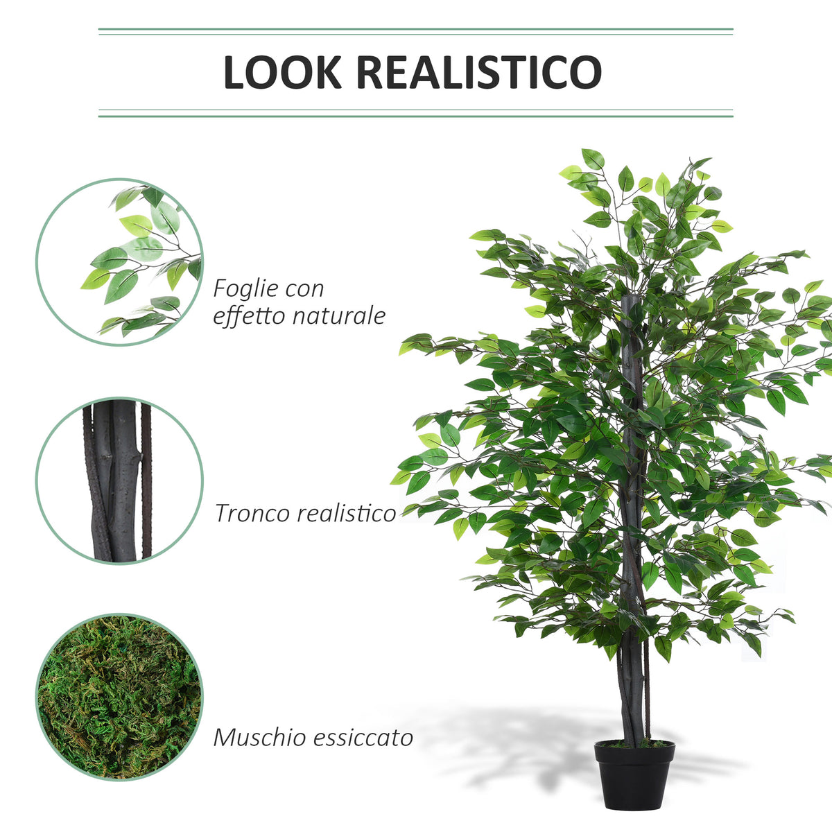 Albero Baniano Artificiale 145 cm per Interni ed Esterni