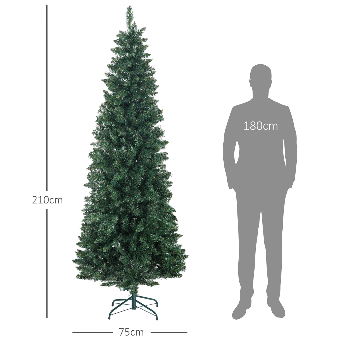 Albero di Natale Artificiale 210 cm con 687 Rami