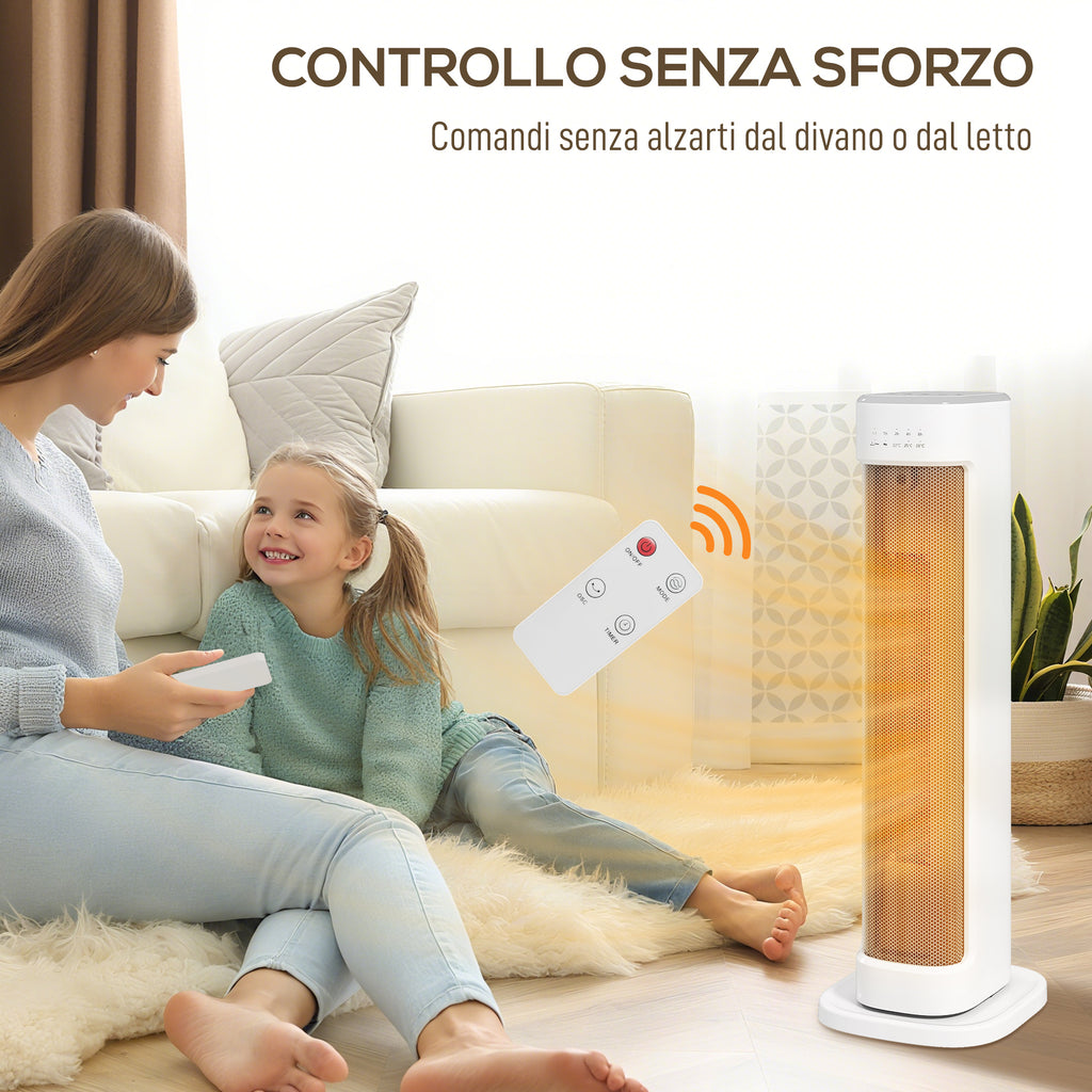 Termoventilatore Ceramico 2000W con Timer e Telecomando