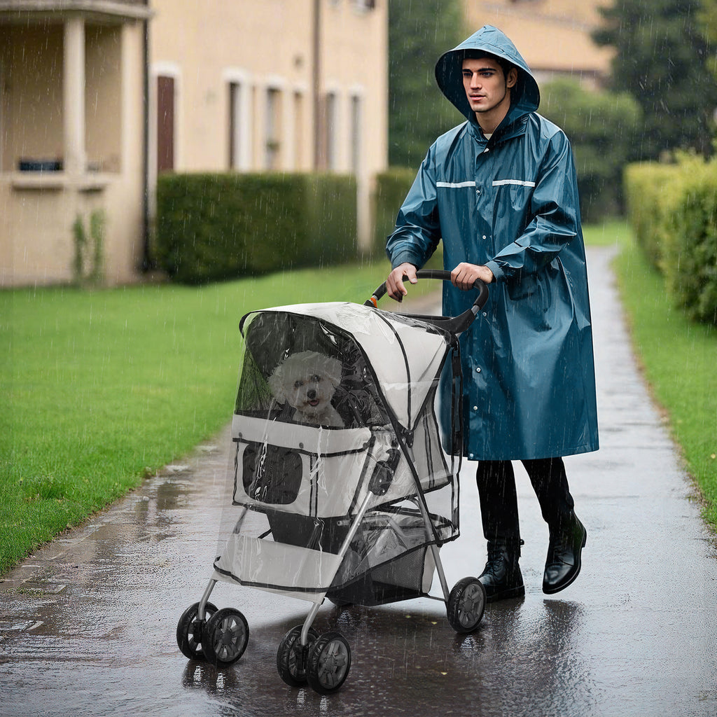 Passeggino Pieghevole per Cani di Piccola Taglia con Copertura Antipioggia