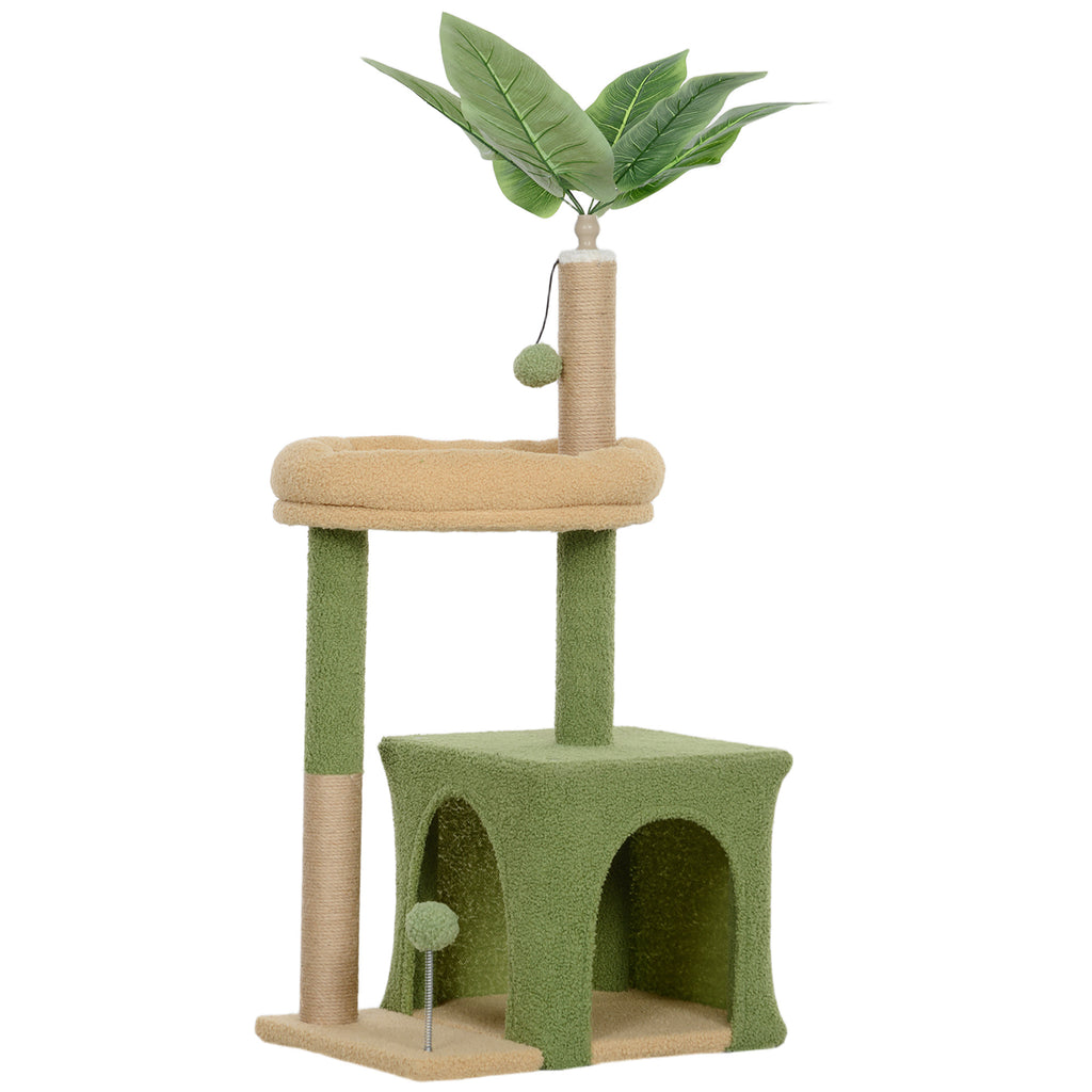 Albero Tiragraffi per Gatti con Casetta e Lettino 98 cm