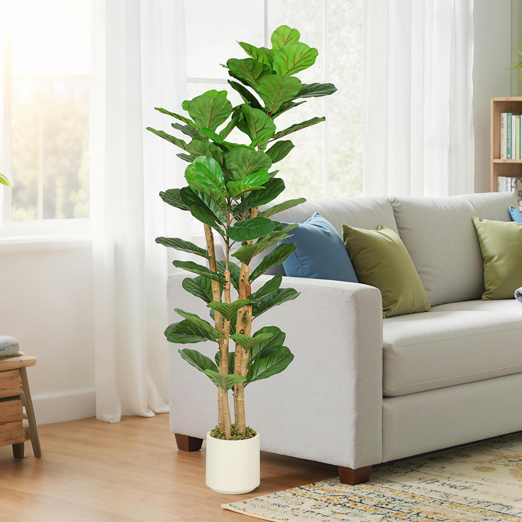 Pianta Artificiale Fico Verde da 150 cm con Vaso