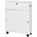 Mobile Bagno con Porta Rotolo e Ruote 52x17x67 cm