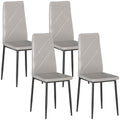 Set 4 Sedie da Pranzo in Finta Pelle Grigia