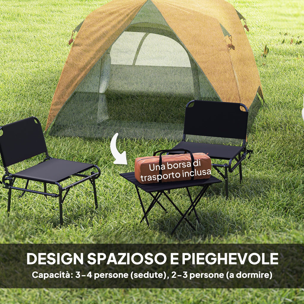 Tenda Campeggio 3 Persone Impermeabile con Borsa