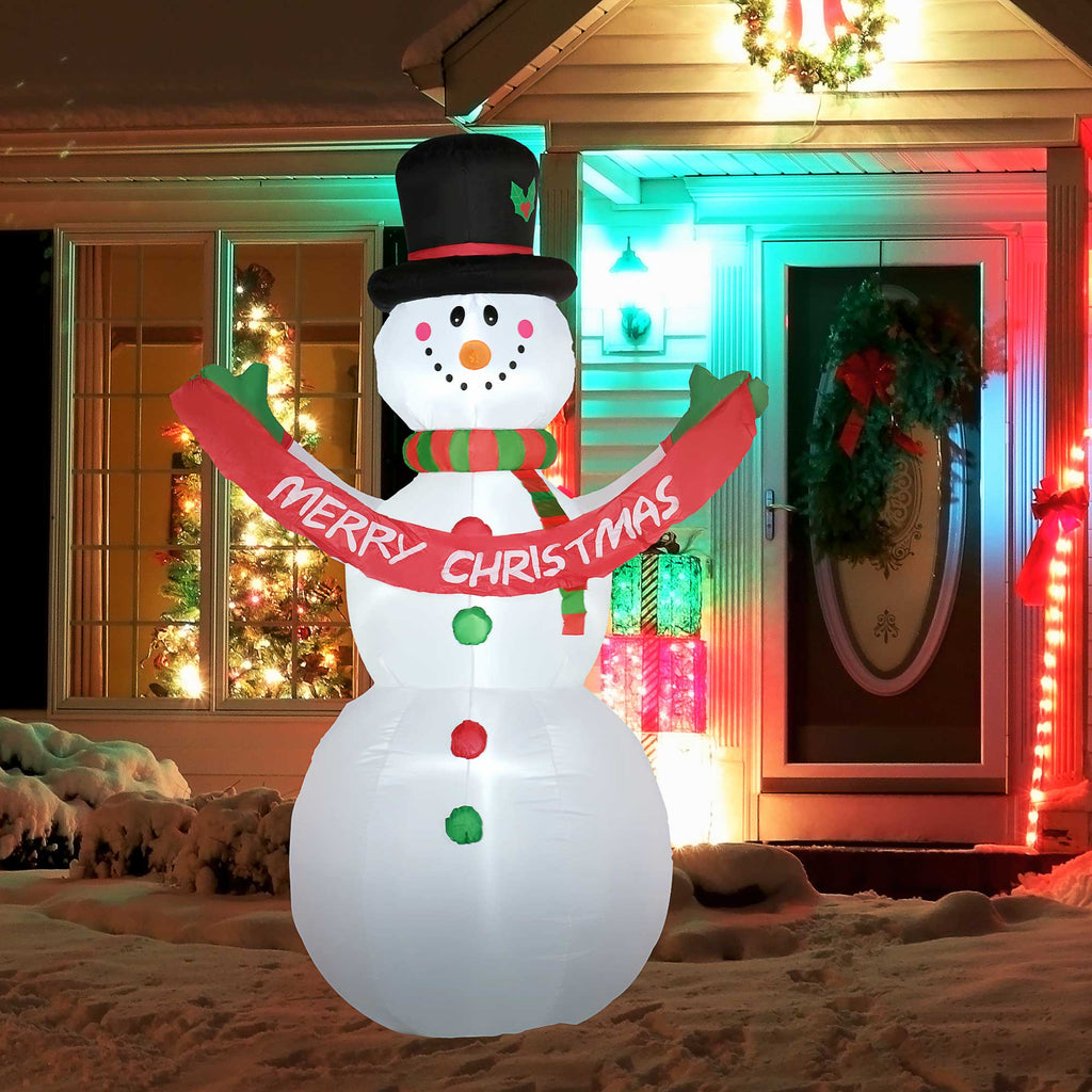 Pupazzo di Neve Gonfiabile 243 cm con 3 Luci LED