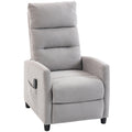 Poltrona Relax Massaggiante Reclinabile Manuale 160° in Ciniglia Grigio Chiaro