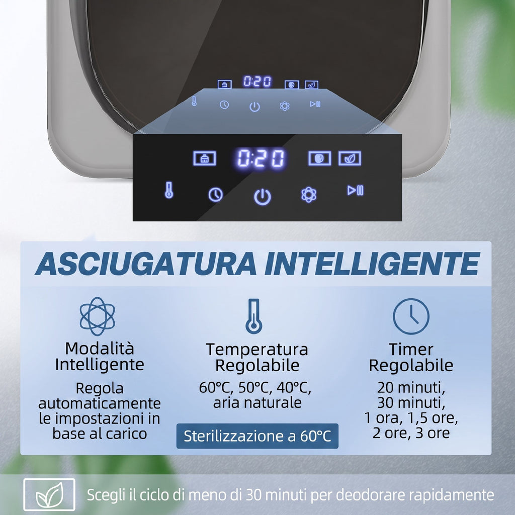 Asciugatrice ad Aria 4 kg con Timer e Programma Smart in Acciaio Inox