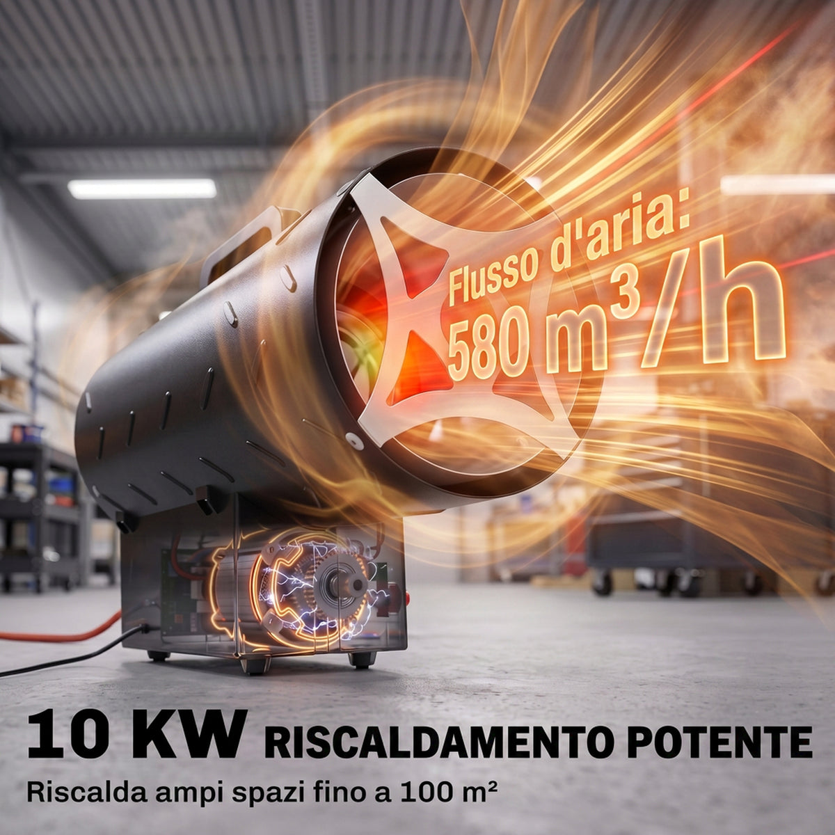 Generatore di Aria Calda a Gas 10 kW Portatile