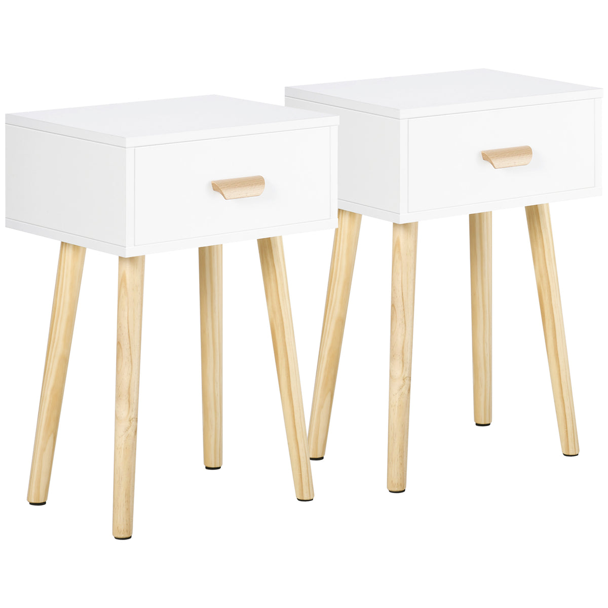 Set 2 Comodini Rovere Moderni con Cassetto