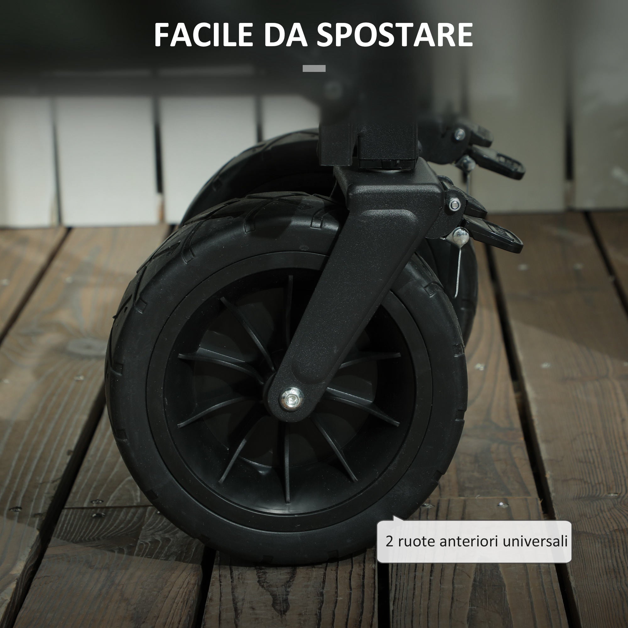Carrello da Giardino Pieghevole 95 L con Pannello Apribile e Telaio in Acciaio