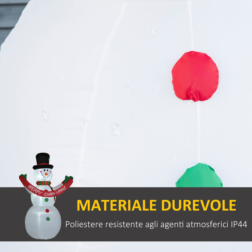 Pupazzo di Neve Gonfiabile 243 cm con 3 Luci LED