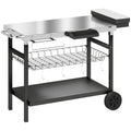 Carrello da Giardino a 3 Livelli con Piano Inox