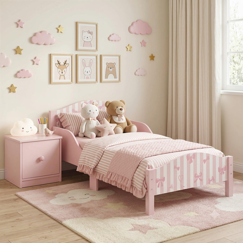 Letto Montessori a Fiocco Rosa per Bambini